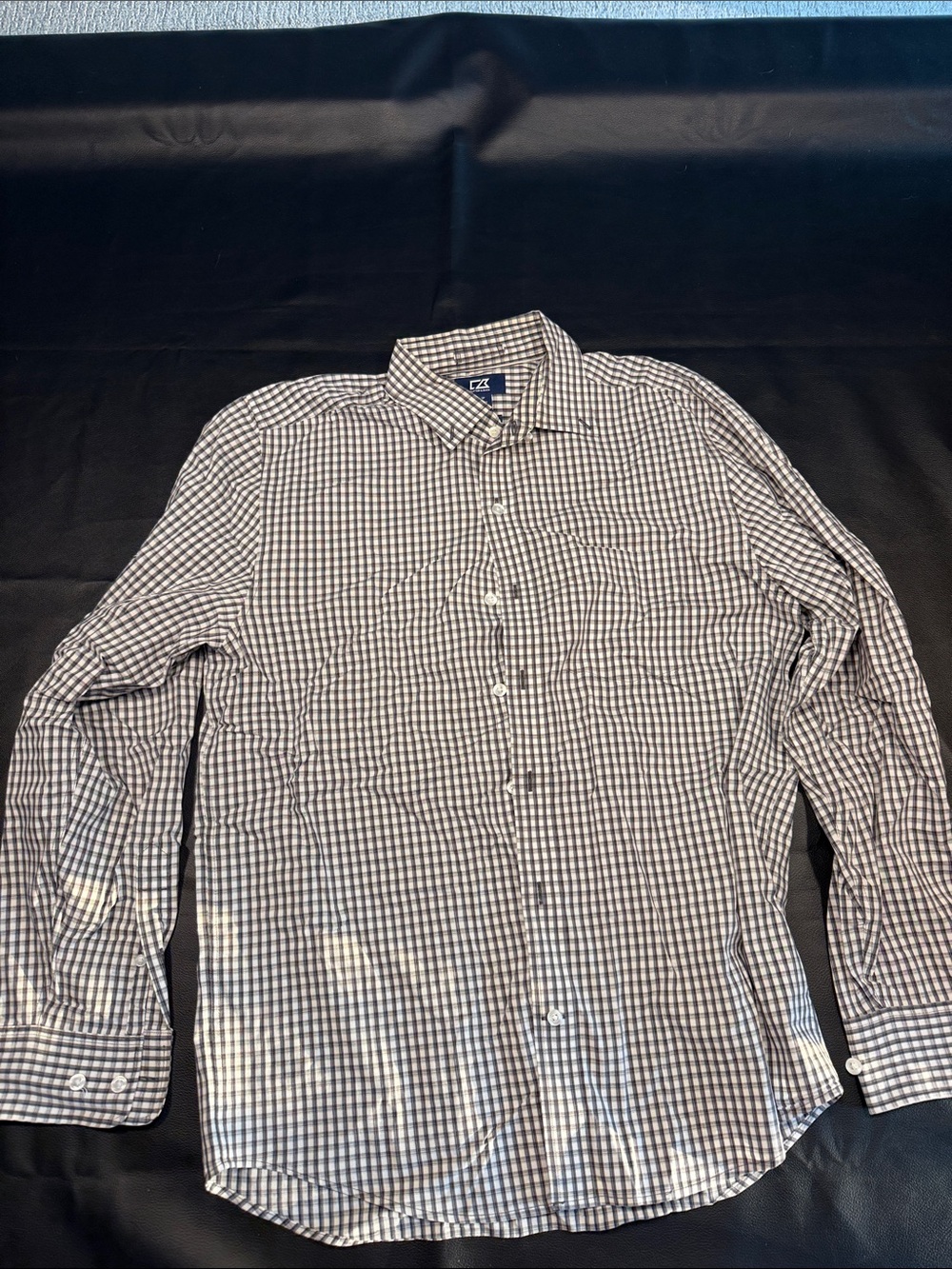 Cutter & Buck Blue and White Gingham Button-Down Shirt
